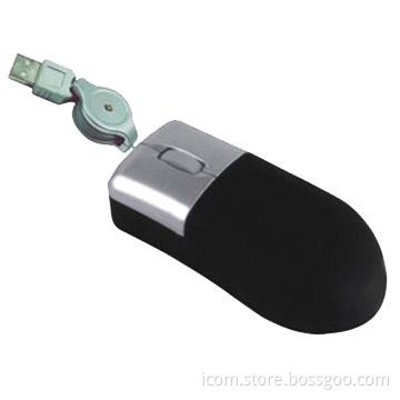800dpi Optical Mouse, Retractable Cable